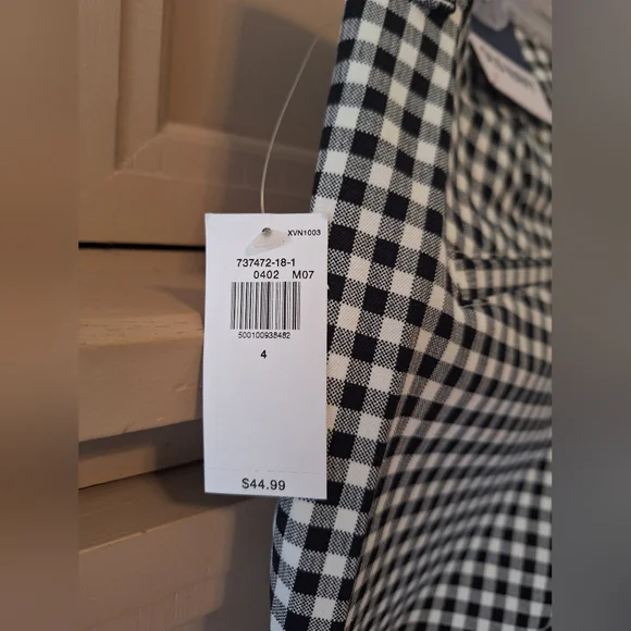 Old Navy Black And White Checkered High Rise Skinny Pants Size 4 - Picture 7 of 12